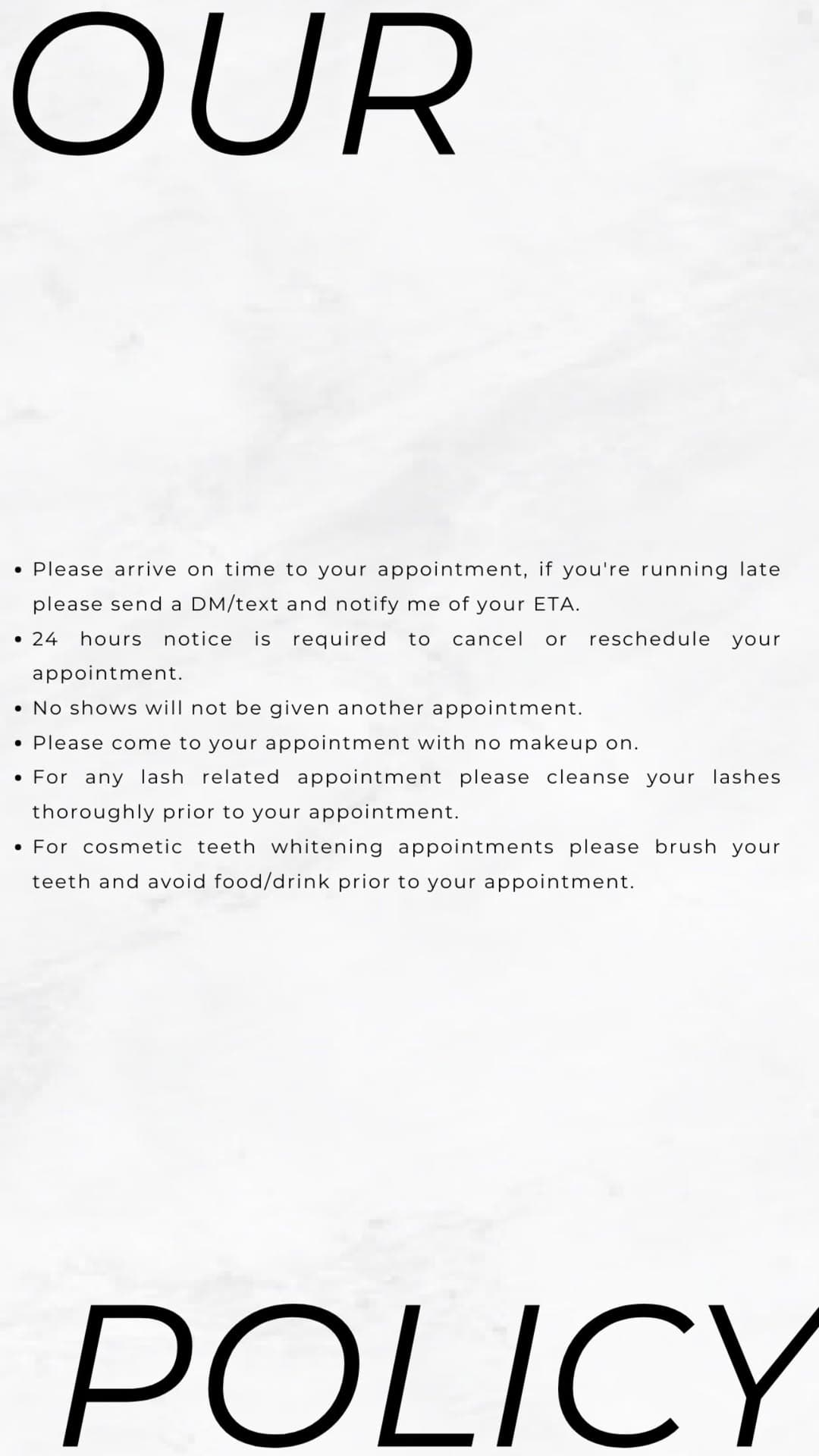 CC & CO appointment policy styling.